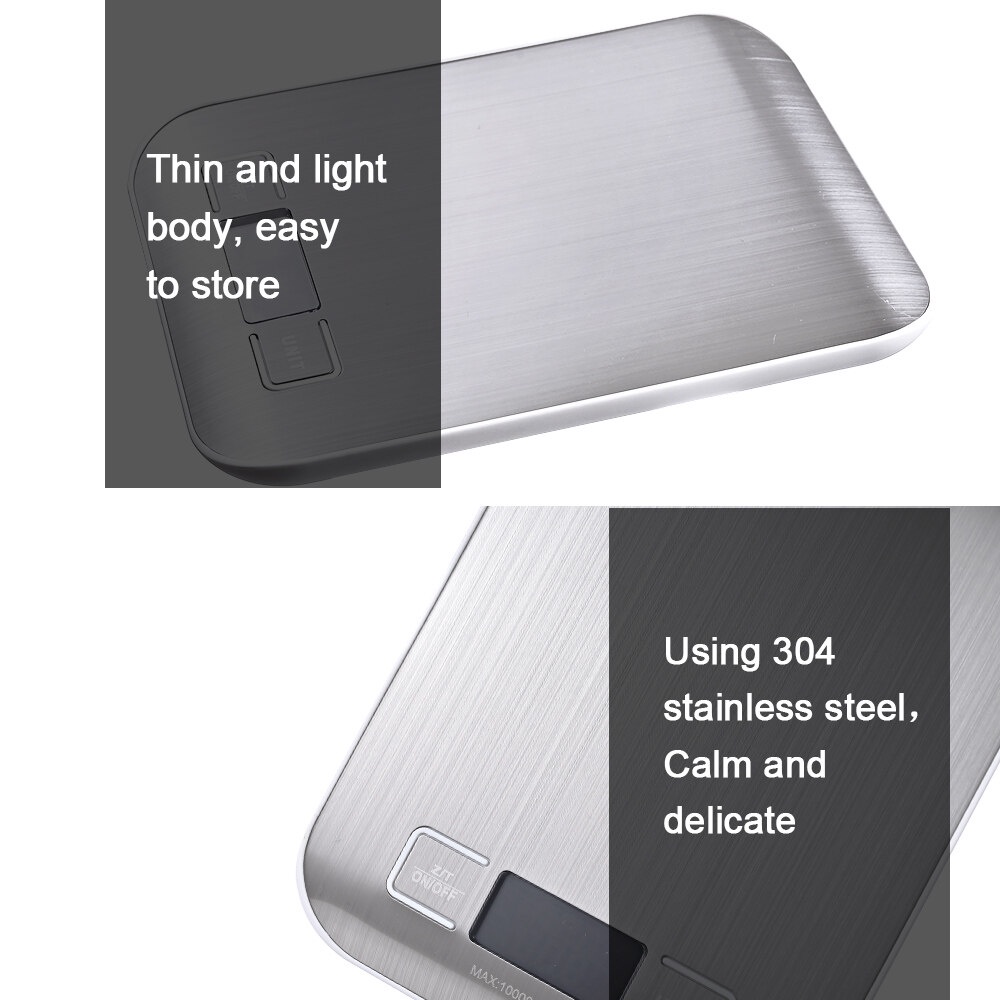 Cân điện tử nhà bếp 0.1gr - 5kg mặt thép,có tính năng trừ bì - Cân tiểu ly,cân thực phẩm độ chính xác cao
