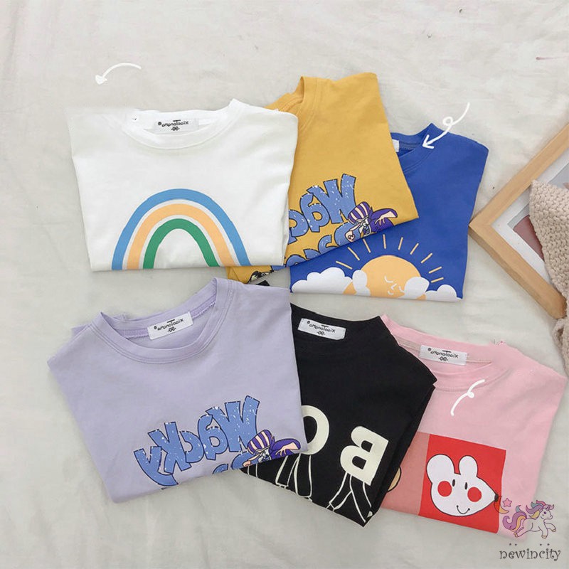 Áo Thun Ngắn Tay In Hoạt Hình Cho Bé