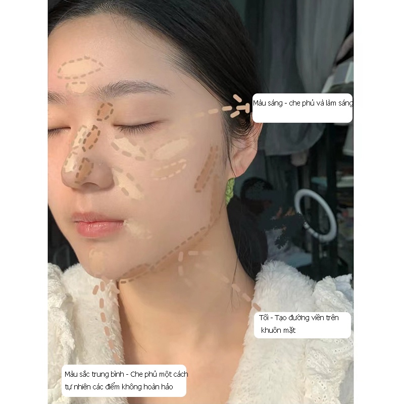 TFIT Kem Che Khuyết Điểm Ba Màu Che Phủ Quầng Thâm Mụn Và Sẹo Cho Nữ