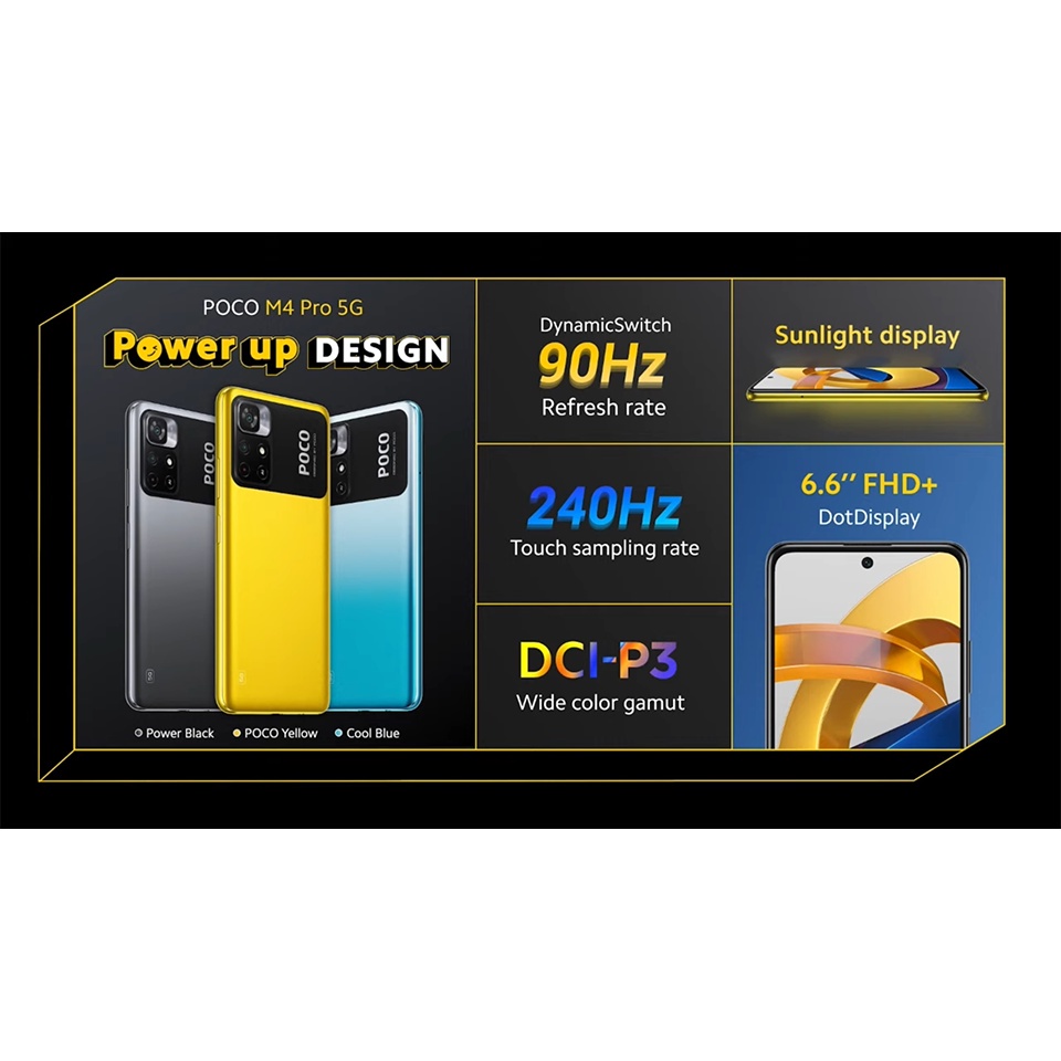 Điện thoại Xiaomi POCO M4 Pro 6GB/128GB | Pin 5000mAH | Sạc nhanh 33W | Camera 50MP - Hàng Chính Hãng