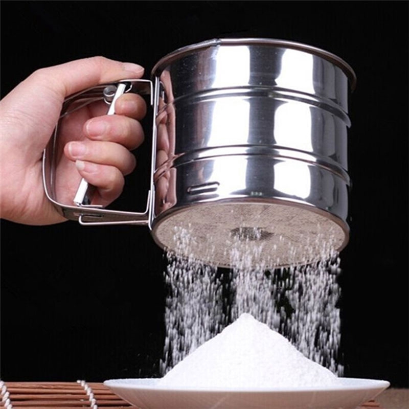 [NE]Mesh Flour Bolt Sifter Manual Sugar Icing Shaker Stainless Steel Cup Shape Tool