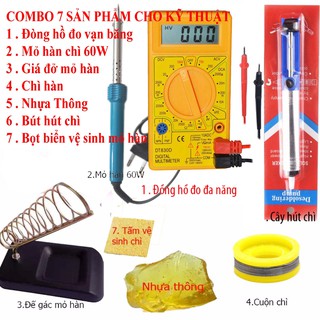 Đổng hồ đo vạn năng dt-830d + 6 món dụng cụ kỹ thuật