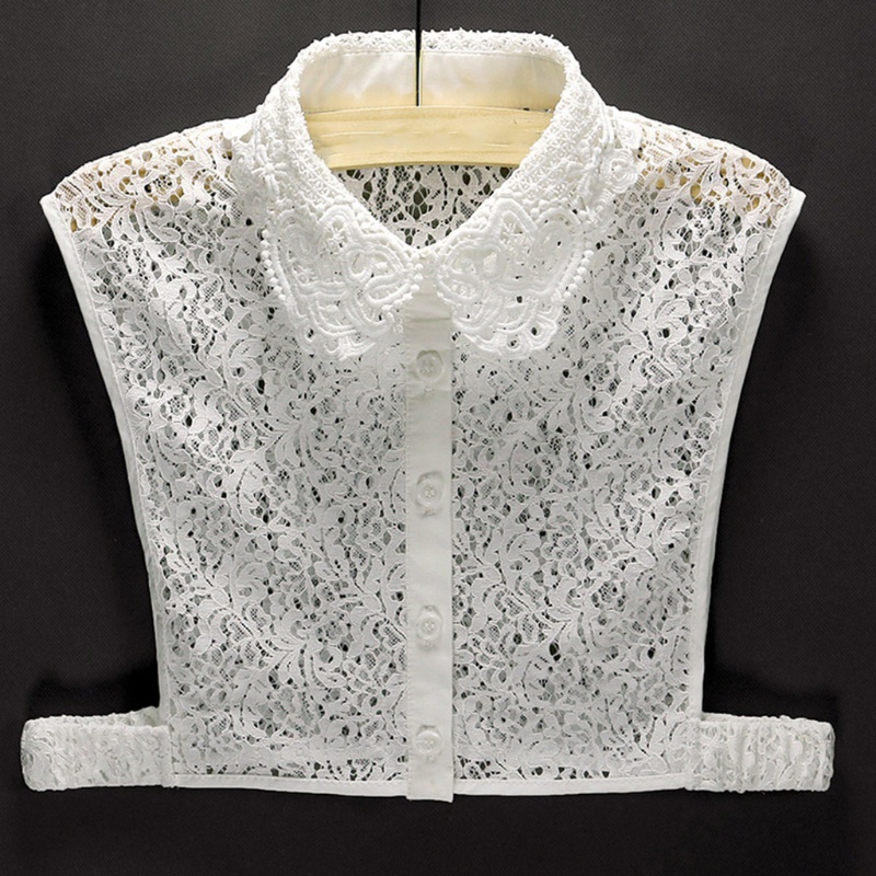 Cổ áo sơ mi giả phối ren màu trắng có thể tháo rời thời trang sang trọng cho nữ | BigBuy360 - bigbuy360.vn