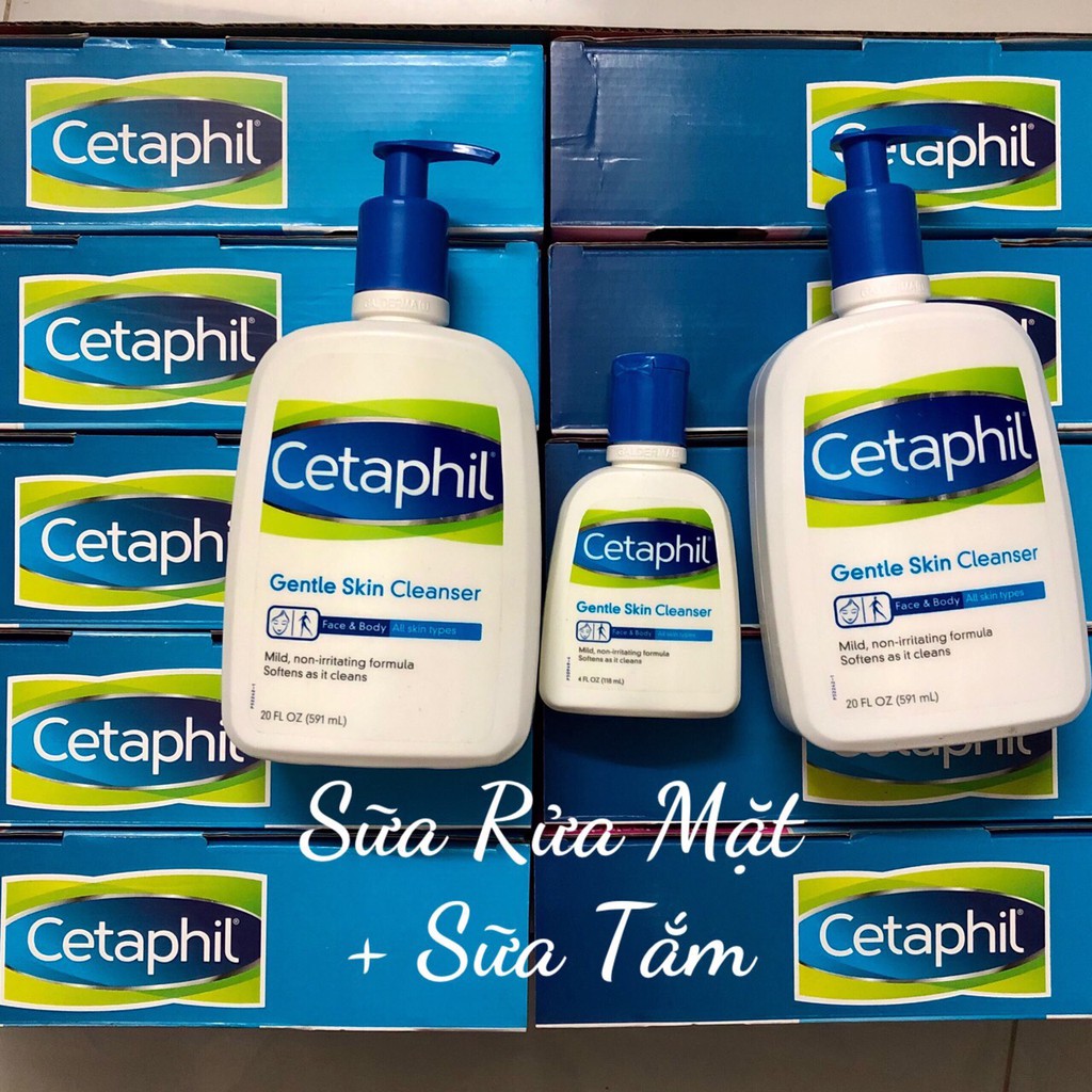 ❤️ [Hàng Mỹ] Sữa rửa mặt, sữa tắm dịu nhẹ Cetaphil Gentle Skin Cleanser Mỹ 118ml - 591ml (Face + Body)