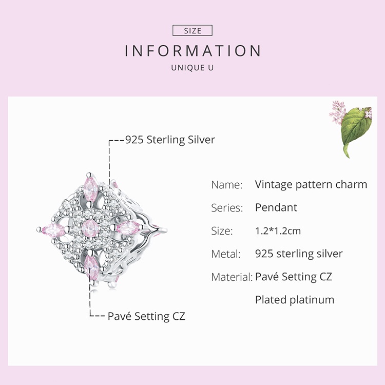 Vòng tay bạc 925 BAMOER phối hạt phong cách vintage quyến rũ thời trang nữ