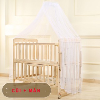 Giường cũi gỗ đa năng 2 tầng trẻ em cao cấp tặng kèm màn