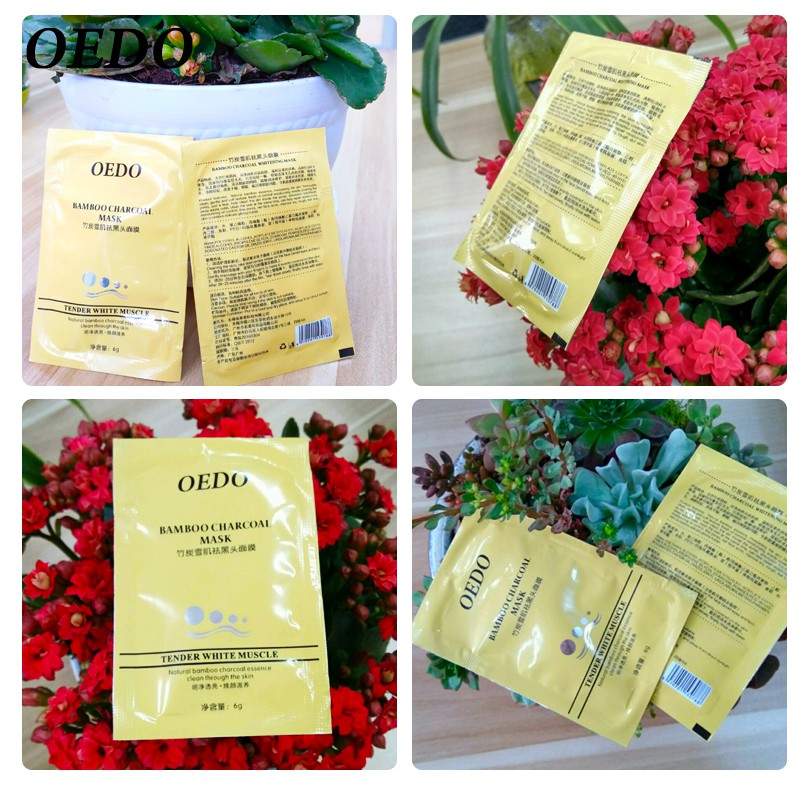 Miếng dán lột mụn ở mũi OEDO được làm từ than tre giúp lấy sạch mụn đầu đen và thu nhỏ lỗ chân lông sạch sâu hỗ 6g