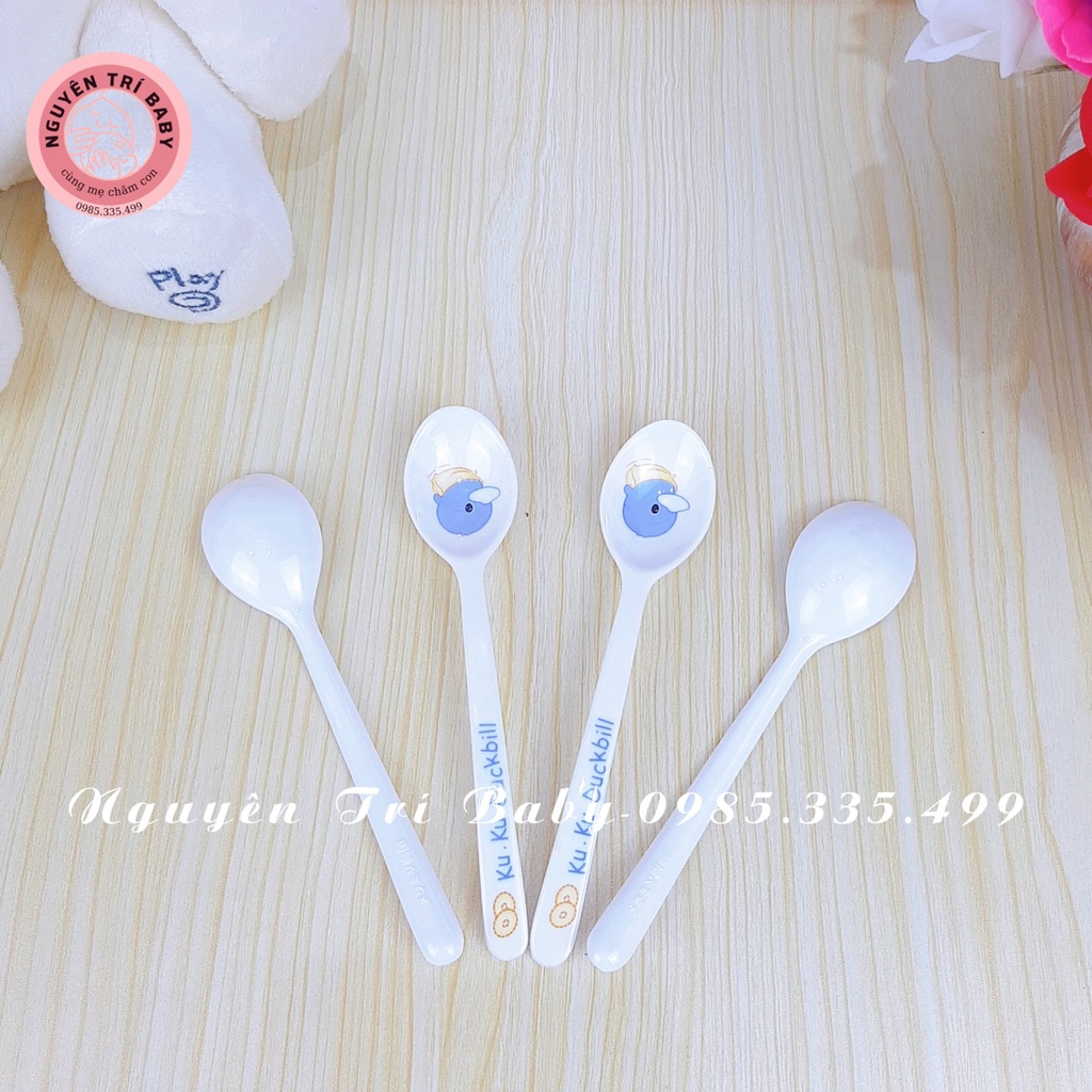 Bát - Chén - Thìa Ăn Dặm Cho Bé KuKu Nhựa Melamine Chịu Nhiệt 120 Độ Có Tay Cầm Tiện Lợi