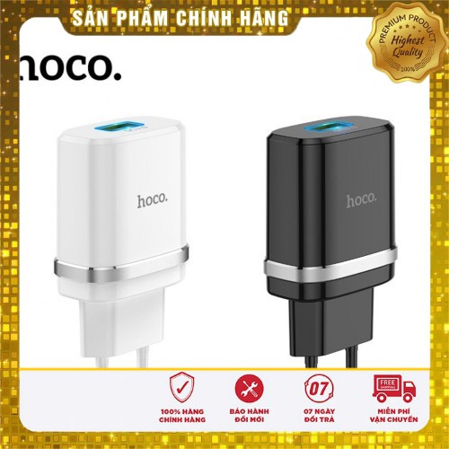 Củ sạc nhanh hoco c12q, sạc nhanh QC3.0/18w (BH 1 năm) TẶNG KÈM DÂY SẠC NHANH trị giá 50k [ HÀNG CHÍNH HÃNG]