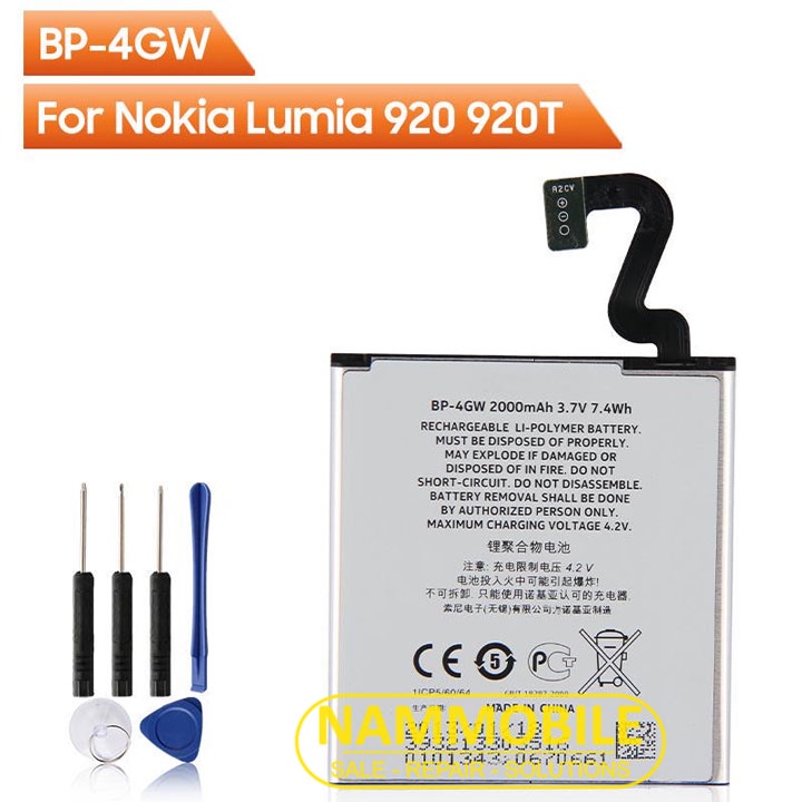 Pin Nokia Lumia 920 BP-4GW 2000mAh Zin + Tặng Keo Dán Pin + FreeShip