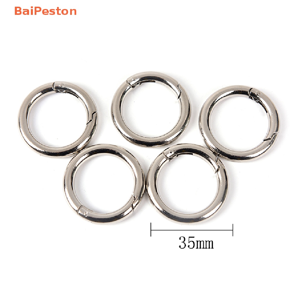 Set 5 Móc Khóa Tròn Bằng Kim Loại 35mm