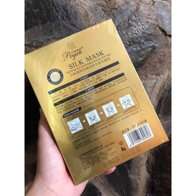 Hộp 10 Mặt nạ lụa tơ tằm Goldzan Silk Mask