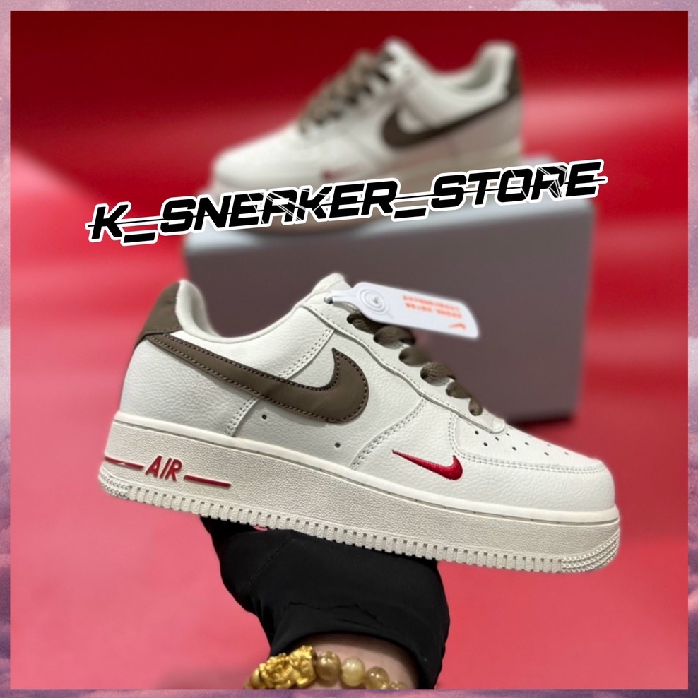 Giày Air Force 1 Brow, AF1 vệt nâu Full Size