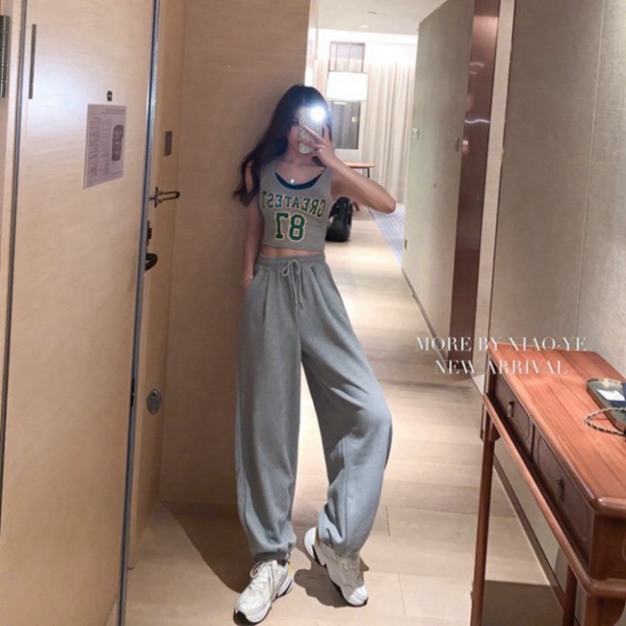 Quần dài Jogger Unisex Dài Ống Rộng Có Bo SIMPLE Ulzzang CRQ025