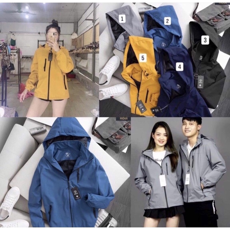 Áo Khoác Gió 3 Khoá Nam Nữ 2 Lớp Vải Tráng Bạc Chống Nước Cản Gió Ngăn Bụi Bẩn Cực Tốt PS006