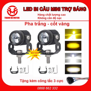 VideoTest Trợ sáng bi cầu mini siêu sáng-Pha trắng cốt vàng-Loại 1-Chống nước-bảo hành 1 năm