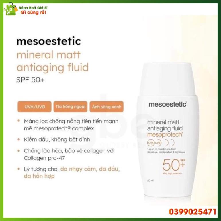 Kem Chống Nắng Mesoestetic Mesoprotech Mineral Matt Antiaging Fluid SPF50 50ml [ Chính Hãng ]