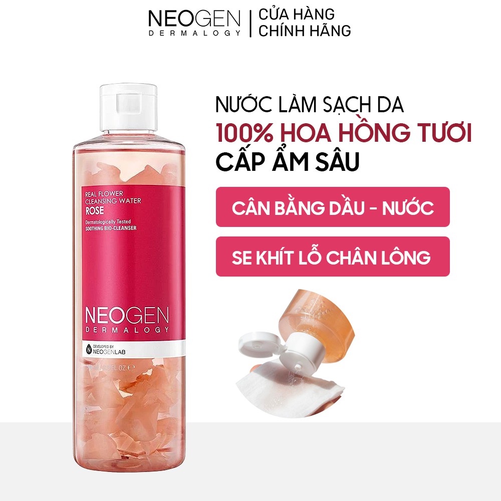 Toner Hoa Hồng Siêu Cấp Ẩm Neogen Dermalogy Real Flower Cleansing Water Rose 300ml