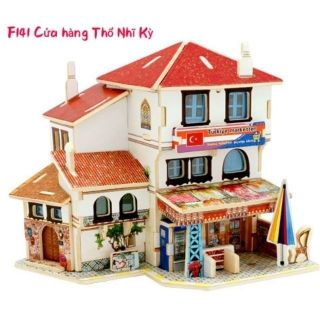 Mô hình nhà gỗ lắp ráp 3D theo khớp – kiến trúc Thổ Nhĩ Kỳ F140 F141 F142 F143