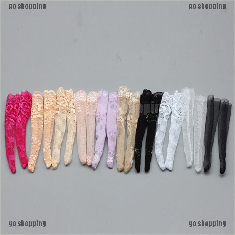 {go shopping}3 Pairs Random Doll Lace Socks Long Stockings For 1/6 Dolls Accessories