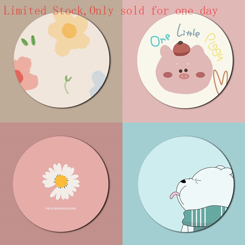 ♜☸♨Mouse pad round thick cartoon cute female wristband small fresh notebook keyboard pad student writing desk office game animation washable customizable personality creative computer desk mat ins wind