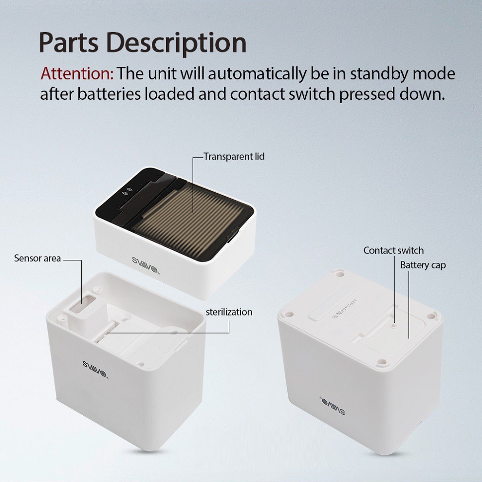 Hộp đựng tăm cảm ứng có tia UV diệt khuẩn SVAVO - Smart Toothpick Dispenser SVAVO
