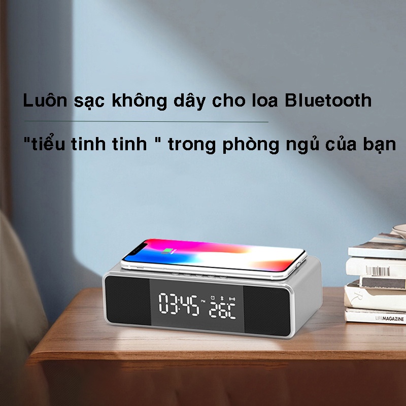 Loa Bluetooth Thông Minh Kiêm Đồng Hồ Báo Thức , Nghe Nhạc, Đa Năng【Trong kho】
