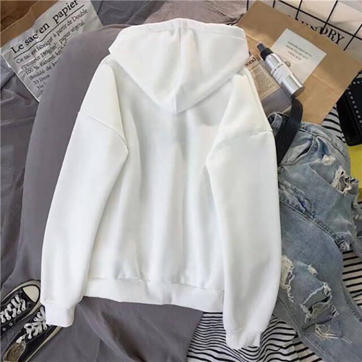 Áo hoodie lót nỉ hình khủng long dễ thương freesize cho nữ dưới 53 kg