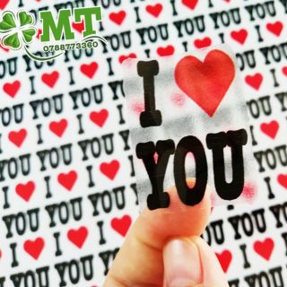 Tem I Love You in sẵn 3x2cm 100 tem