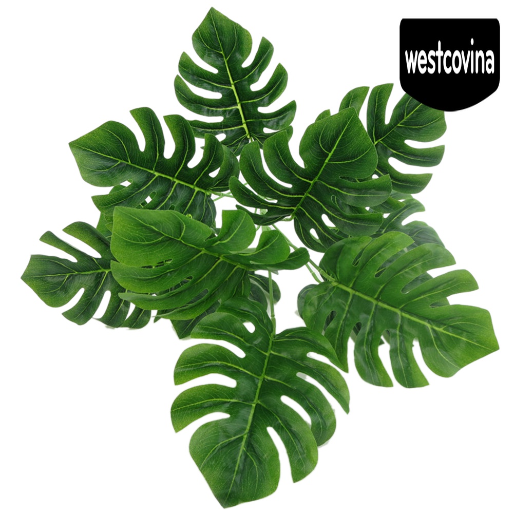 [Hot]☀ Nhánh Lá Monstera Nhân Tạo Màu Xanh Lá Cây Trang Trí Bàn Tiệc Cưới