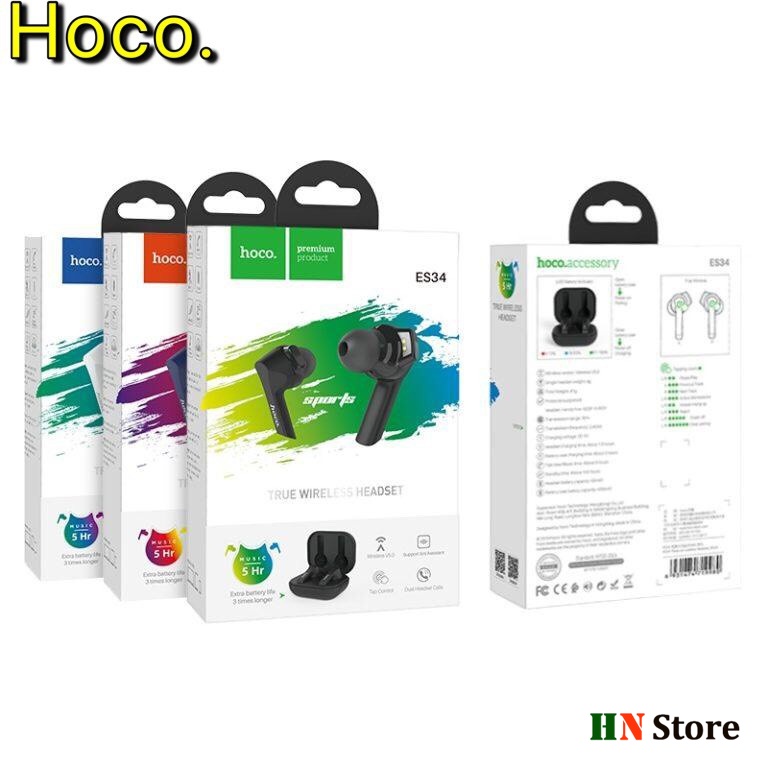 Tai nghe xịn 🔥CHÍNH HÃNG🔥 Hoco ES34 Bluetooth V5.0 âm thanh xuất sắc - Hn store