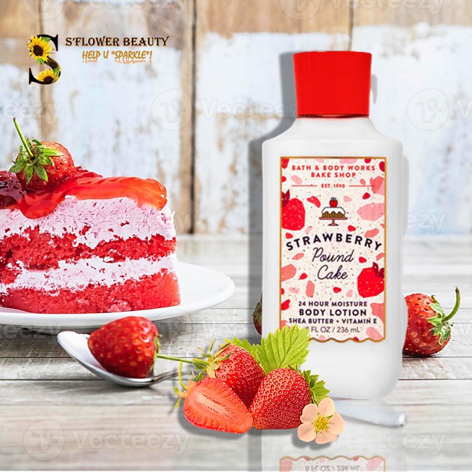 BST Bake Shop |Strawberry Pound Cake | Bộ Sản Phẩm Gel Tắm - Dưỡng Thể - Xịt Thơm Nước Hoa Toàn Thân Bath &amp; Body Works