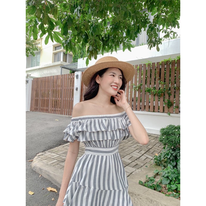 [Mã SKAMA06 giảm 8% tối đa 50K đơn 250K] Đầm KELLY - đầm trễ vai tùng bèo ♥ | BigBuy360 - bigbuy360.vn