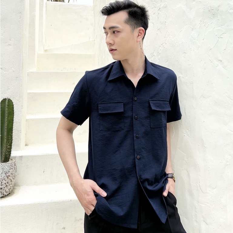 Áo sơ mi nam ngắn tay chất đũi phong cách thời trang công sở mùa hè trẻ trung lịch lẫm AUTOMAN A06