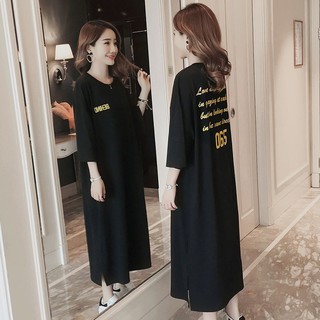 Đầm Đen Ngắn Tay Dáng Rộng