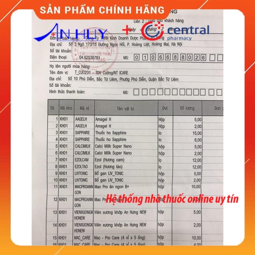 Calci Milk Super Nano hộp 20 ống bổ sung canxi và các loại vitamin cho trẻ