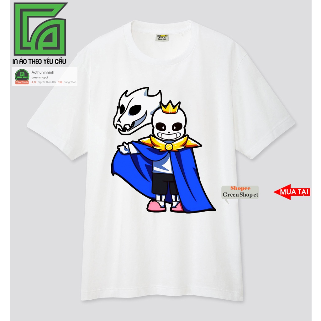 Áo thun in hình game Undertale Sans Storyshift cho bé trai bé gái có đủ size S271 Greenshopct