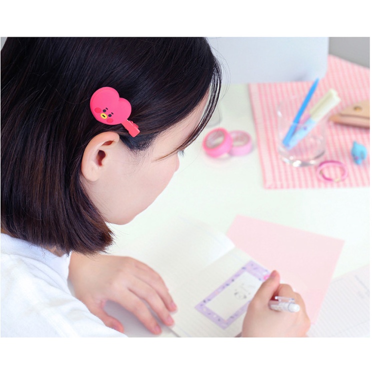 Bộ 1 / 2 Kẹp Tóc BTS BT21 Dễ Thương Cho Bé Gái