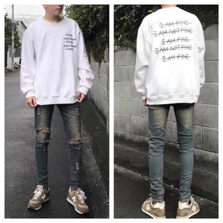 Áo thun tay dài I'm Fine Trắng