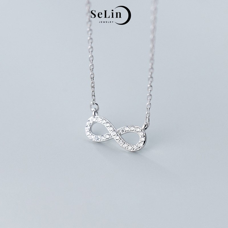 Dây chuyền bạc nữ 925 Vô cực đính đá cao cấp đẹp cá tính SELIN JEWELRY - 0044