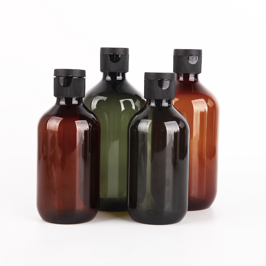 300 / 500ML Chai đựng Có Thể đổ đầy Lại Chai Sữa Tắm Màu Nâu ô Liu Màu Xanh Lá Cây