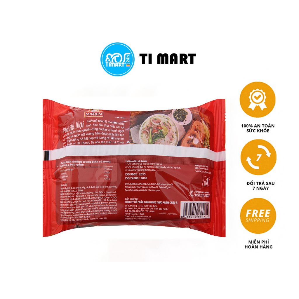 Thùng 30 gói phở bò Cung Đình Hà Nội 68g