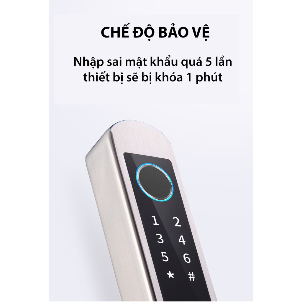 Khóa Cửa Thông Minh Wifi TUYA F2 Cao Cấp Chống Nước Dùng Cho Cửa Nhôm