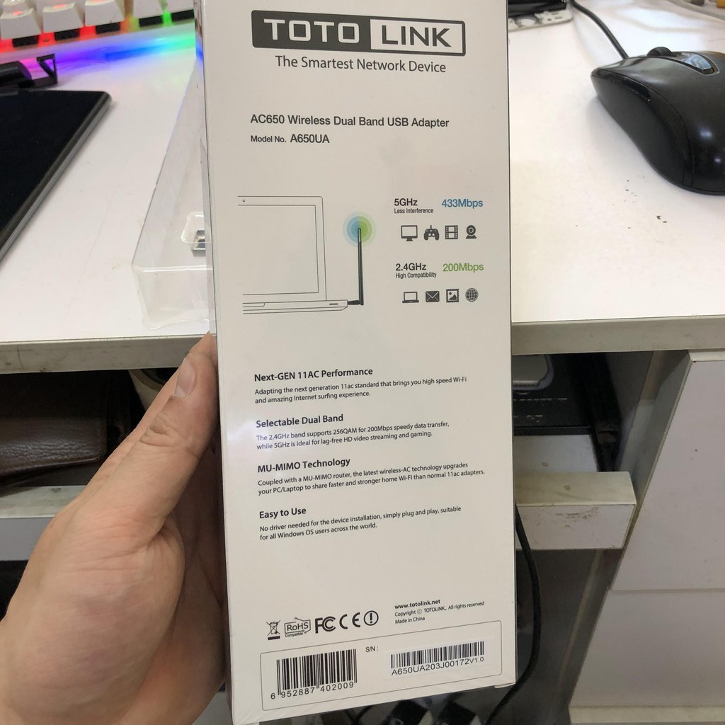 USB Wi-Fi Băng Tần Kép AC650 Totolink A650UA | BigBuy360 - bigbuy360.vn
