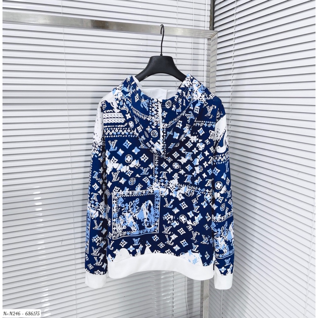 Áo Hoodie Nam Lv Dập Vân Phối Họa Tiết Màu Loang . Áo Nỉ Hoodie Unisex Nam Nữ Lv Cao Cấp MINH TÂY STORE