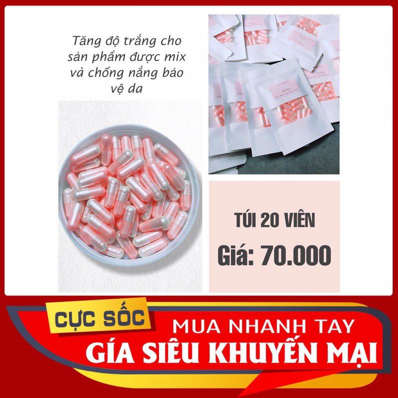 [ 20 viên ] Vitamin Kích Trắng Trộn Kem trắng da chống nắng