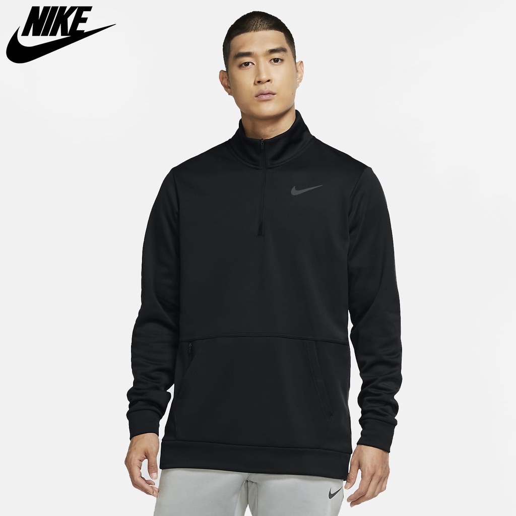 NIKE CHÍNH HÃNG - Áo khoác nỉ thể thao nam Nike Men's Dri-Fit Therma Long Sleeve 1/4 Zip Training - Black