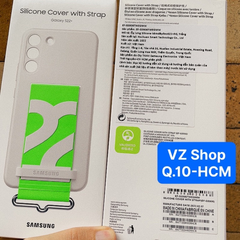 Chính hãng-Ốp lưng Silicone Cover With Strap cho điện thoại Samsung Galaxy S22+/ S22 Plus