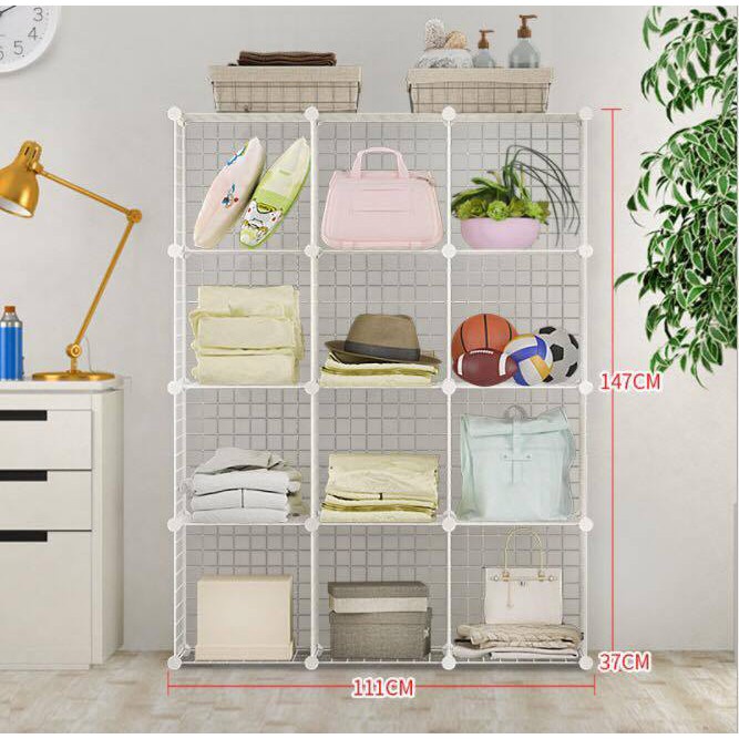 Tủ lưới thép đa năng CHIAN - Lưới sắt, tấm nhựa lắp ghép làm tủ sách, tủ quần áo, tủ lưới - Tặng kèm chốt