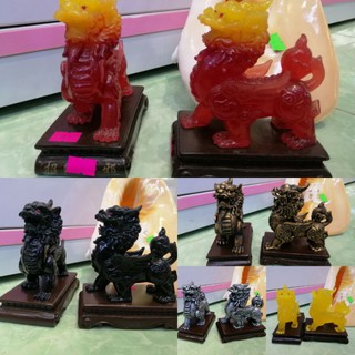 Cặp tì hưu.kì hưu đứng có đế tượng phong thủy nhiều màu